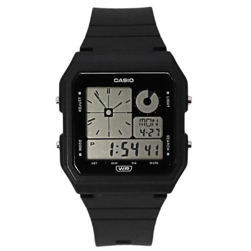 Orologio unisex CASIO COLLECTION STANDARD LF-20W-1AJF JDM nero con funzione digitale e ora mondiale.