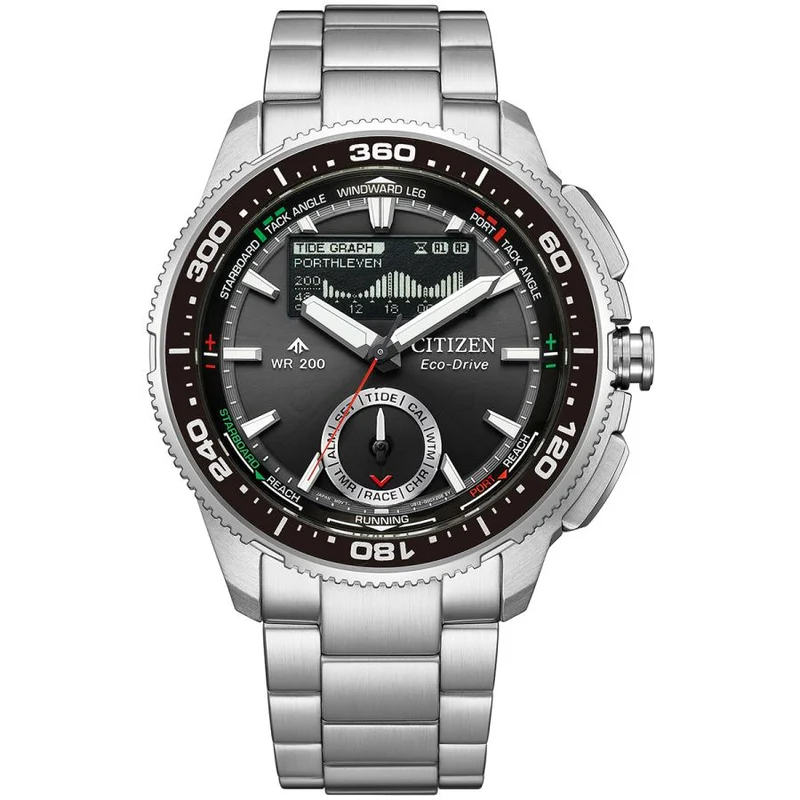 CITIZEN PROMASTER JV3001-53E JDM Wave Tracker Eco-Drive MIP LCD Argento