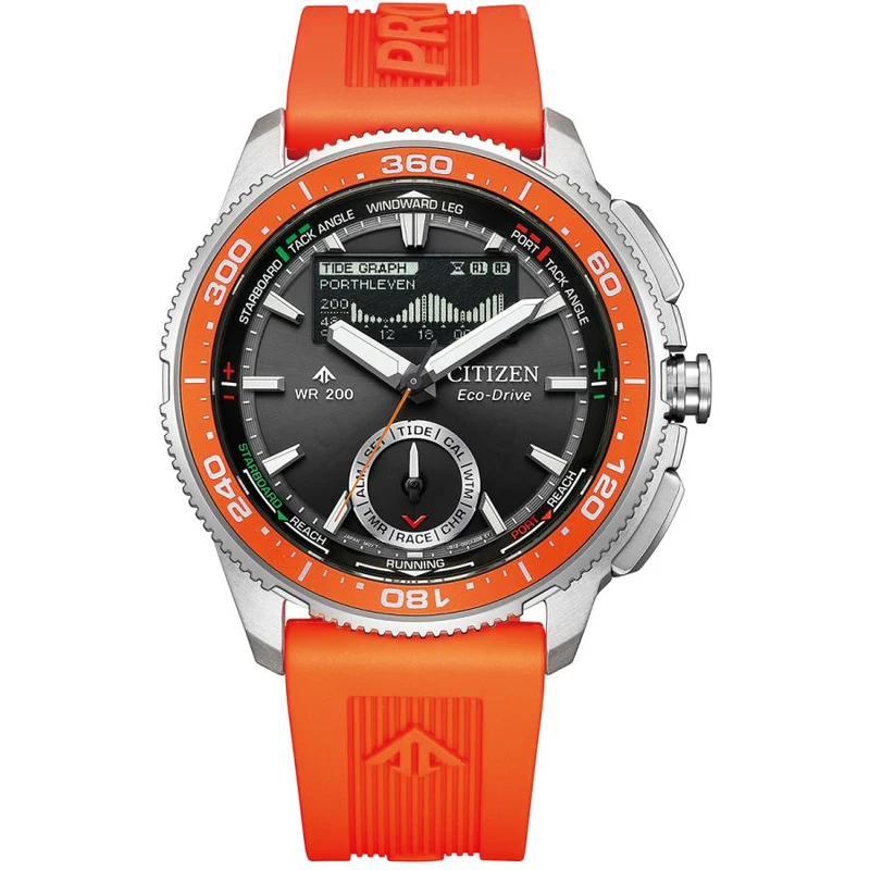 CITIZEN PROMASTER JV3000-13E JDM Wave Tracker Eco-Drive MIP LCD Arancione