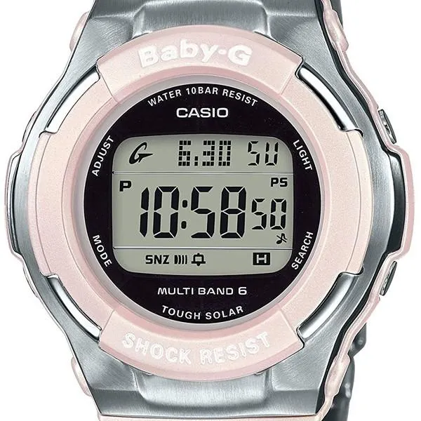 BGD-1300D-4JF CASIO BABY-G Orologio sportivo da donna rosa metallizzato con radiocontrollo solare digitale