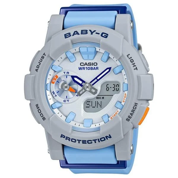 Orologio da donna CASIO Baby-G BGA-185-2AJF per la corsa, con funzione di spostamento della lancetta, elegante e carino, perfetto per il tempo libero.