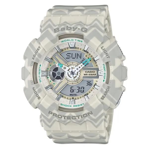 BA-110TP-8AJF BABY-G CASIO Orologio da donna analogico-digitale beige con motivo tribale e luce LED