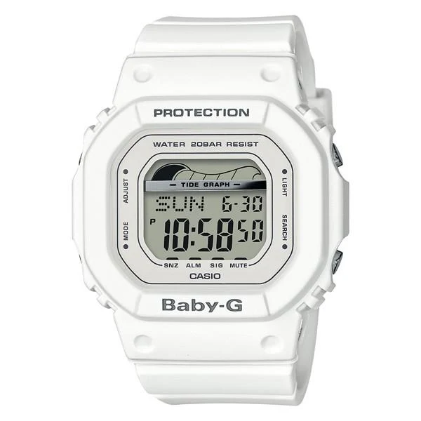 Orologio da donna CASIO BLX-560-7JF BABY-G con grafico delle maree, colore bianco.