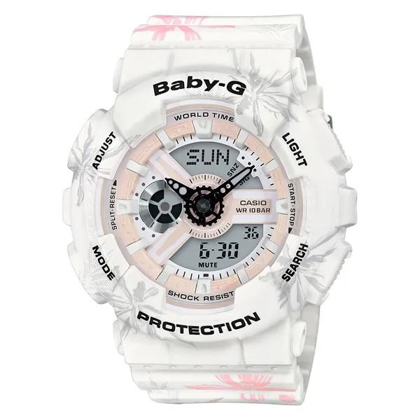 BA-110CF-7AJF BABY-G CASIO Orologio da donna bianco con motivo floreale estivo