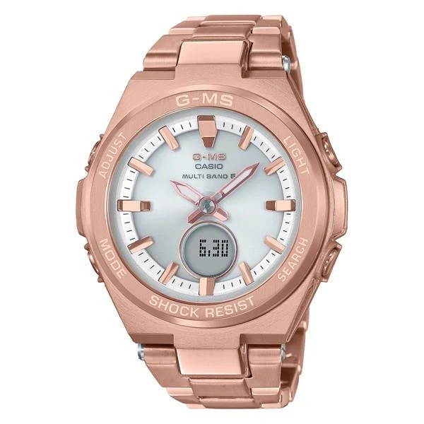 Orologio solare radiocontrollato CASIO Baby-G MSG-W200DG-4AJF con cinturino in metallo per donna