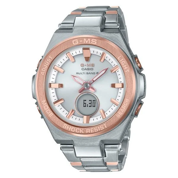 Orologio solare radiocontrollato CASIO Baby-G MSG-W200SG-4AJF con cinturino in metallo per donna