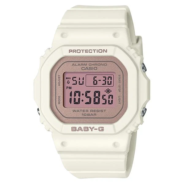Orologio da donna CASIO Baby-G BGD-565SC-4JF con motivo floreale primaverile e quadrante bianco.