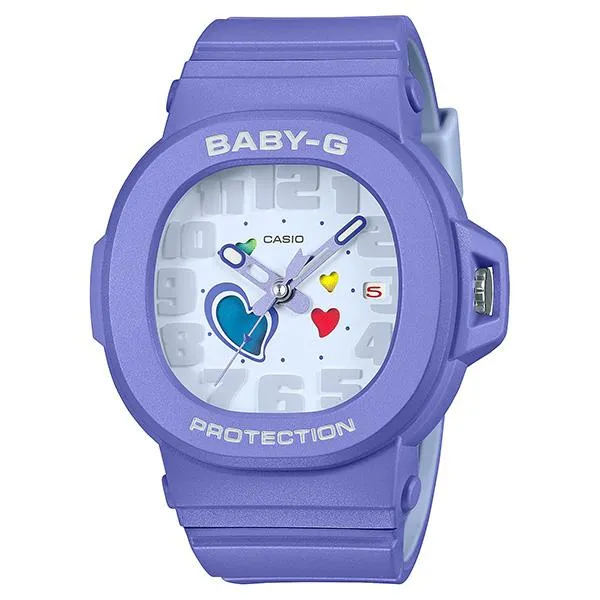 Orologio analogico da donna CASIO BABY-G BGA-10-6AJF JDM Playful Hearts Series Swing Heart Dial Purple Violet