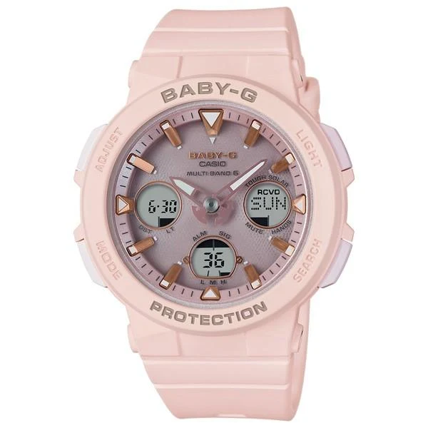 Orologio da donna BABY-G CASIO BGA-2500-4AJF radiocontrollato a energia solare con illuminatore al neon.
