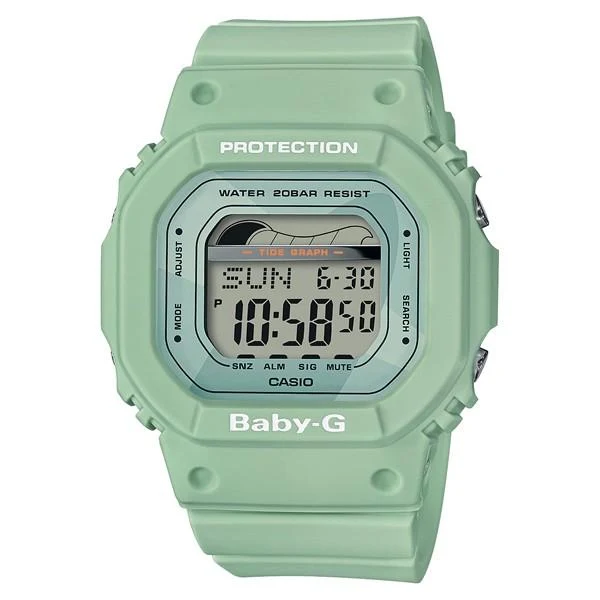Orologio da donna CASIO BLX-560-3JF BABY-G con grafico delle maree, colore verde.