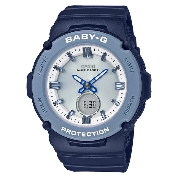 Orologio da donna CASIO Baby-G BGA-2700-2AJF con radiocontrollo solare e motivo spiaggia blu navy