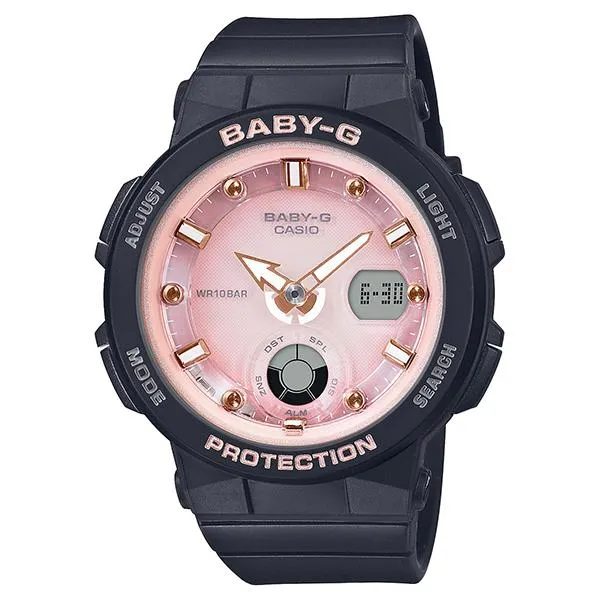 BGA-250-1A3JF Baby-G CASIO Beach Traveler Orologio da donna rosa e nero