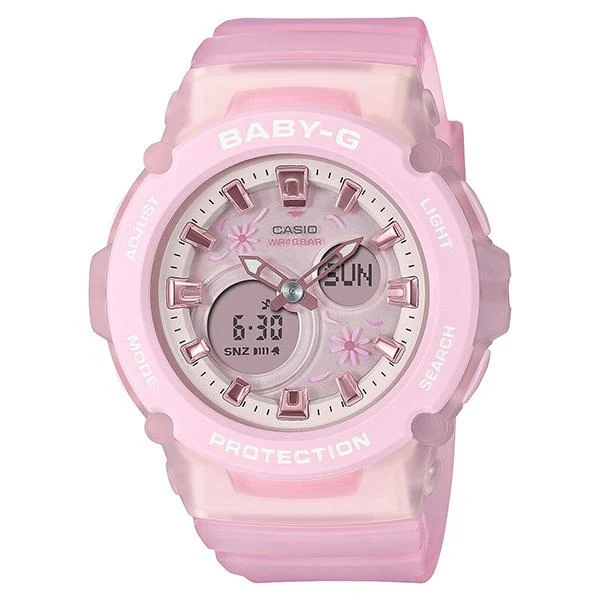 Orologio da donna CASIO Baby-G Flower Series con quadrante rosa a margherite, modello BGA-270FL-4AJF