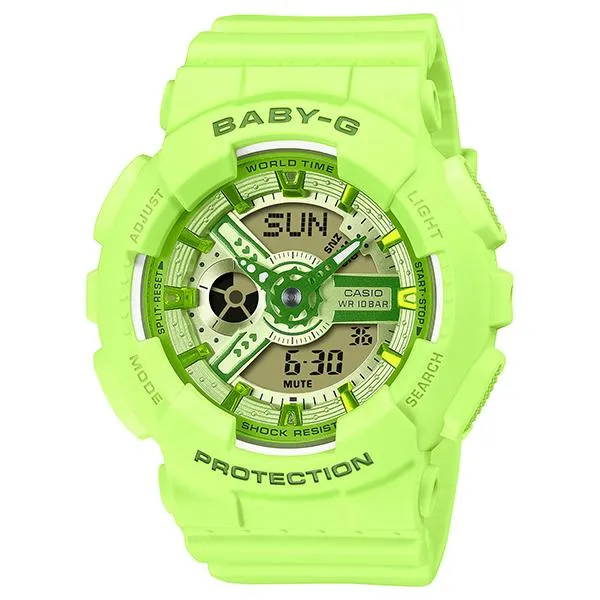 Orologio da donna analogico-digitale CASIO BABY-G BA-110YK-3AJF JDM Y2K Fresh Colors giallo
