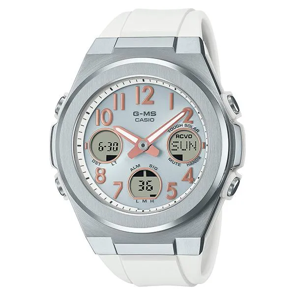 Orologio da donna CASIO Baby-G G-MS MSG-W610-7AJF JDM Radio Solar Ana-Digi Hybrid Bianco Argento