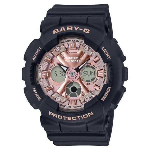 Orologio da donna CASIO Baby-G con luce LED e ora mondiale, modello BA-130-1A4JF