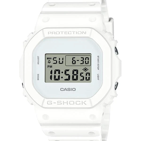 Orologio da uomo CASIO G-SHOCK DW-5600WW-7JF JDM, digitale, quadrato, monocromatico, bianco su bianco