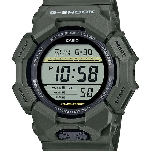 Orologio digitale da uomo G-SHOCK CASIO GD-010-3JF con durata della batteria di circa 10 anni.