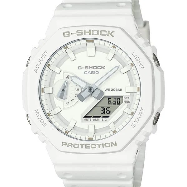 Orologio da uomo analogico-digitale CASIO G-SHOCK GA-2100-7A7JF JDM Carbon Core Guard bianco