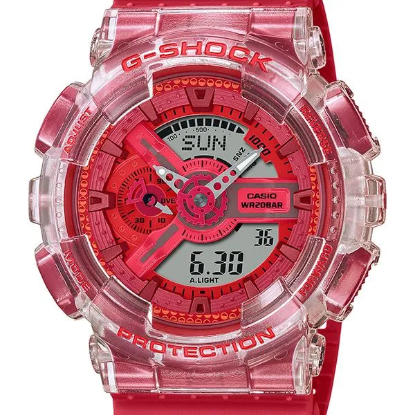 Orologio da uomo analogico-digitale CASIO G-SHOCK GA-110GL-4AJR JDM Lucky Drop rosso