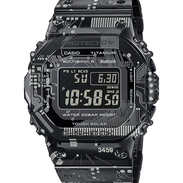 Orologio da uomo CASIO G-SHOCK GMW-B5000TCC-1JR radiocontrollato a energia solare, interamente in metallo.