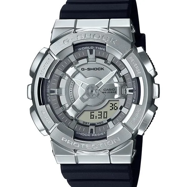 Orologio da uomo G-SHOCK CASIO GM-S110-1AJF con cassa in metallo, dimensioni piccole/medie.