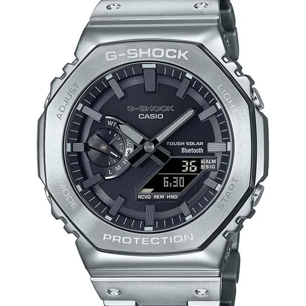 Orologio da uomo CASIO G-SHOCK GM-B2100D-1AJF in metallo, analogico e digitale, colore argento, modello giapponese.