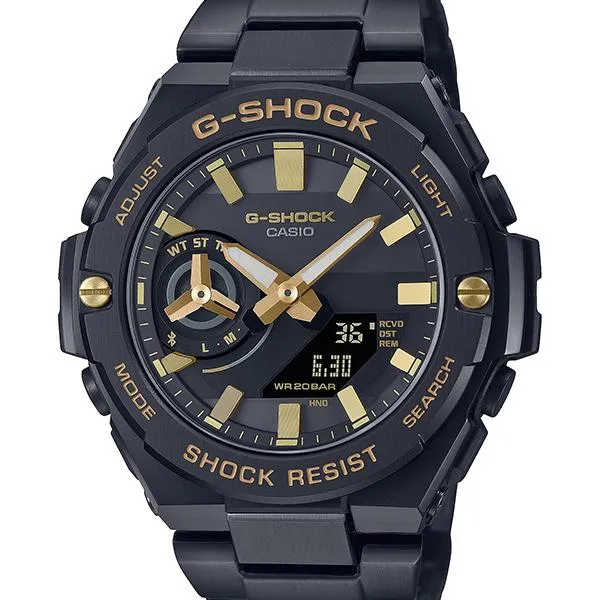 Orologio da uomo CASIO G-SHOCK G-STEEL G-Steel nero e oro, modello GST-B500BD-1A9JF.