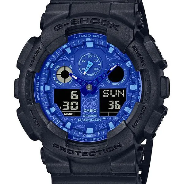Orologio da uomo CASIO G-SHOCK PAISLEY BLUE GA-100BP-1AJF