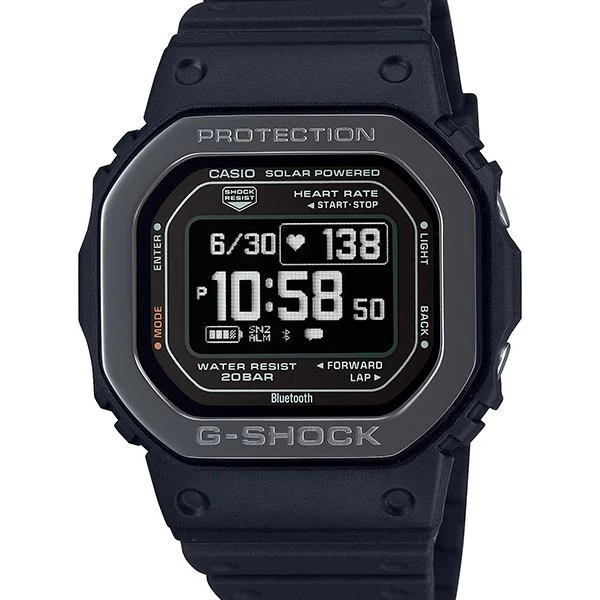 Orologio da uomo CASIO G-SHOCK DW-H5600MB-1JR G-SQUAD con monitoraggio della frequenza cardiaca, Bluetooth e alimentazione solare.