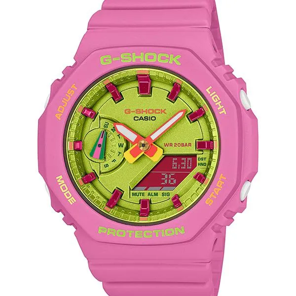 Orologio da uomo G-SHOCK CASIO GMA-S2100BS-4AJF dai colori estivi brillanti.