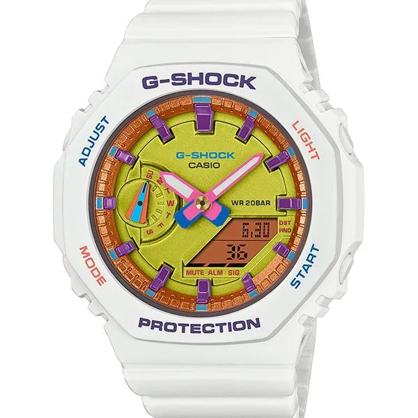 Orologio da uomo G-SHOCK CASIO GMA-S2100BS-7AJF dai colori estivi brillanti.