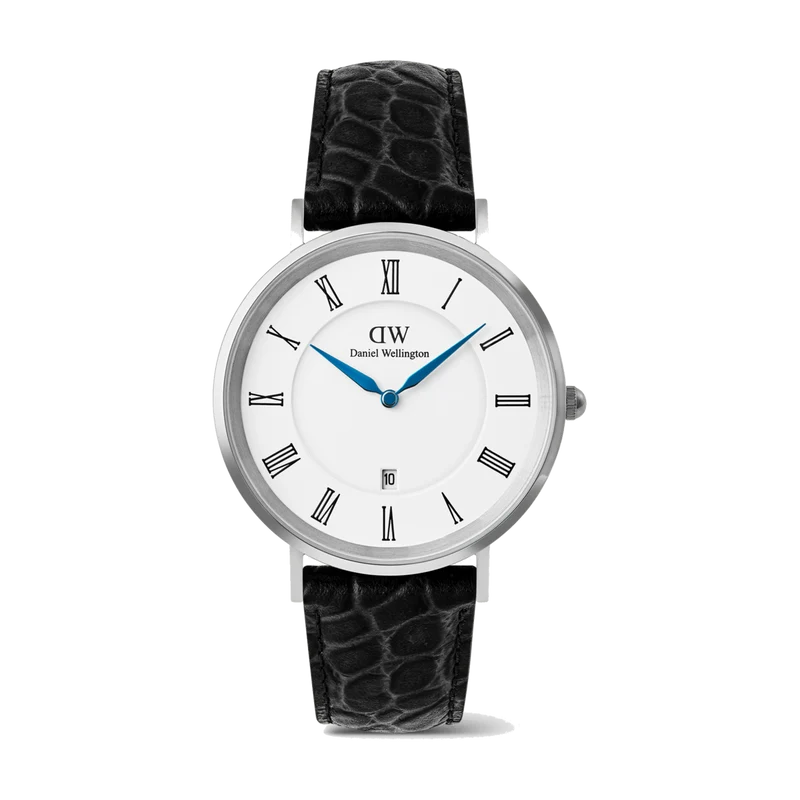 Daniel Wellington | Orologio | Classic Roman Numerals Date Black Croc Belly Silver