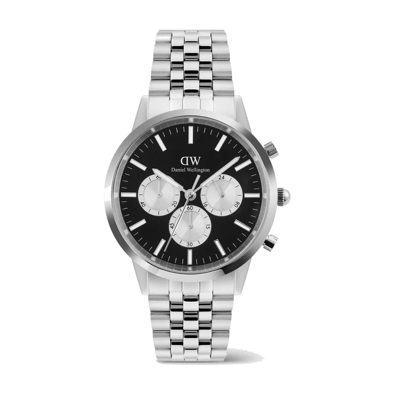 Daniel Wellington | Orologio | Iconic Chronograph Arch 5-Link Onyx Panda Silver