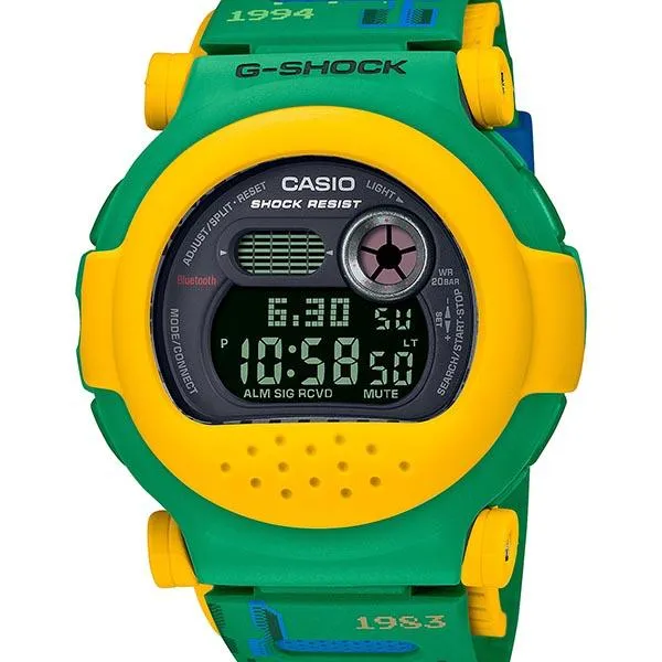Orologio da uomo G-SHOCK CASIO Jason verde e giallo, modello G-B001RG-3JR (uscita il 9 giugno 2023)