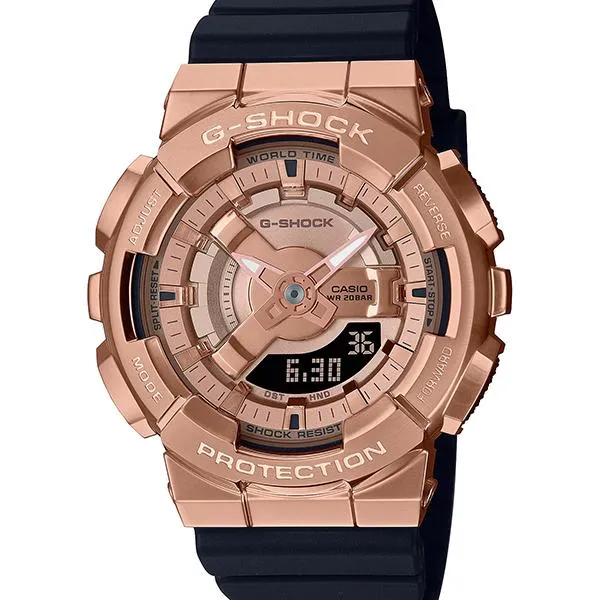 Orologio da uomo G-SHOCK CASIO GM-S110PG-1AJF con cassa in metallo, dimensioni piccole/medie.