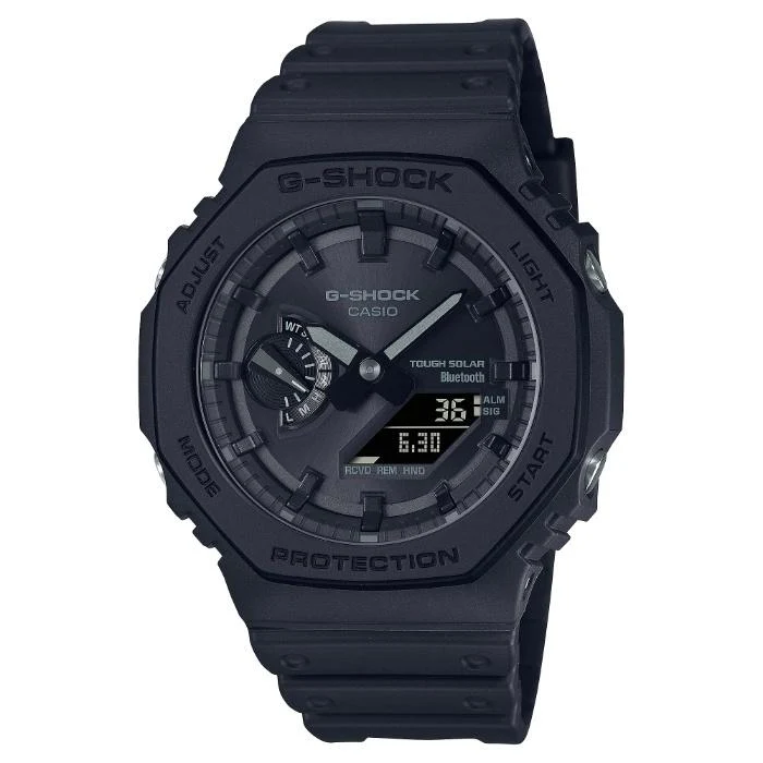 Orologio da uomo CASIO G-SHOCK GA-B2100-1A1JF JDM Tough Solar Mobile Link Analogico-Digitale Ottagonale Completamente Nero