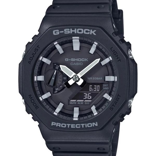 Orologio da uomo analogico-digitale CASIO G-SHOCK GA-2100-1AJF JDM Carbon Core Guard nero