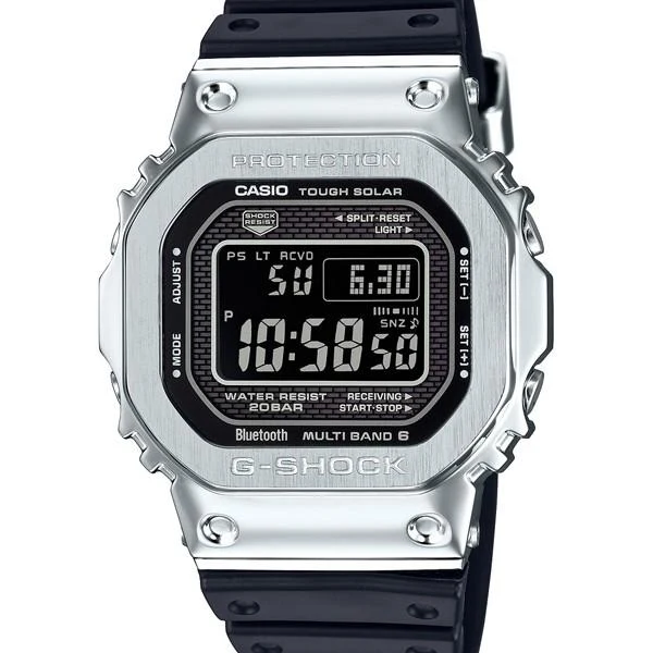 Orologio da uomo CASIO G-SHOCK GMW-B5000-1JF JDM Full Metal Hybrid Silver Urethane Bluetooth Solar