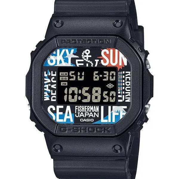 Orologio da uomo CASIO G-SHOCK Reborn Art Fes x FISHERMAN'S JAPAN, modello DW-5600RF24-1JR.