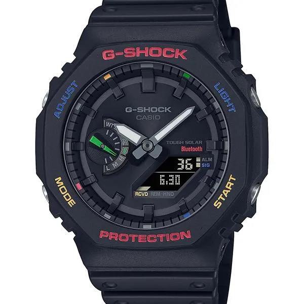 Orologio da uomo CASIO G-SHOCK GA-B2100FC-1AJF JDM Tough Solar Mobile Link Analogico-Digitale Multicolore Accent Nero