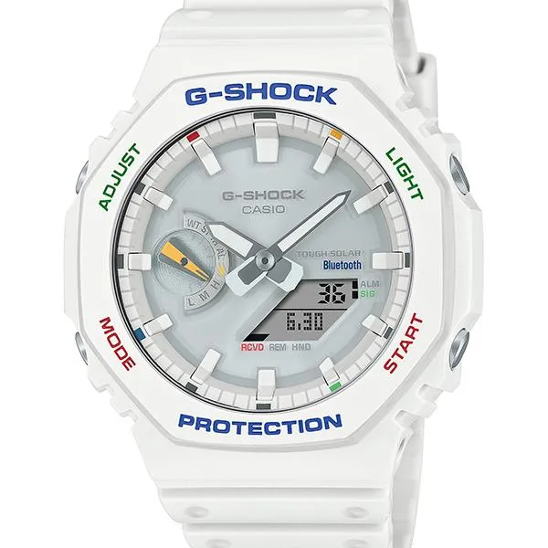 Orologio da uomo CASIO G-SHOCK GA-B2100FC-7AJF JDM Tough Solar Mobile Link Analogico-Digitale Multicolore con Accenti Bianchi