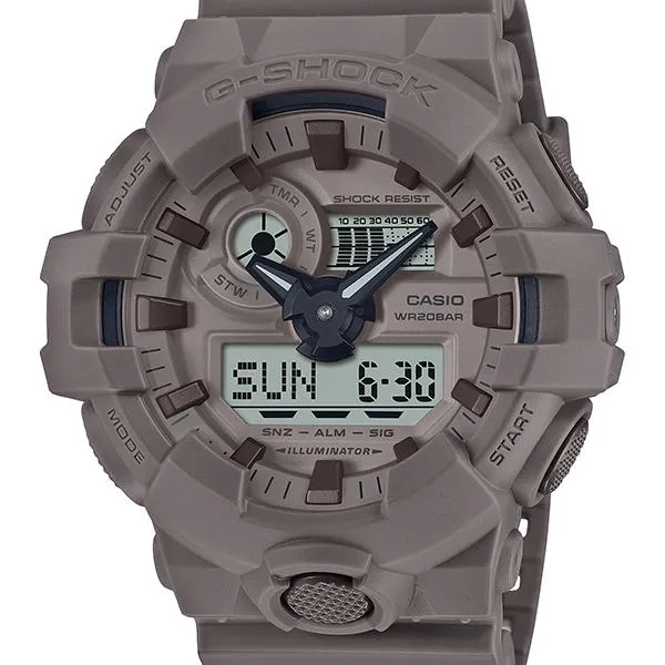 Orologio da uomo analogico-digitale CASIO G-SHOCK GA-700NC-5AJF serie JDM, colore marrone roccia