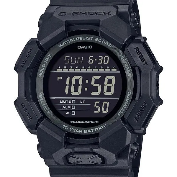Orologio da uomo G-SHOCK CASIO GD-010-1A1JF con batteria da 10 anni, colore nero.