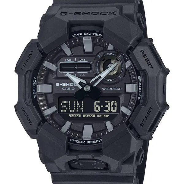 Orologio da uomo G-SHOCK CASIO GA-010-1A1JF con batteria da 10 anni, colore nero.
