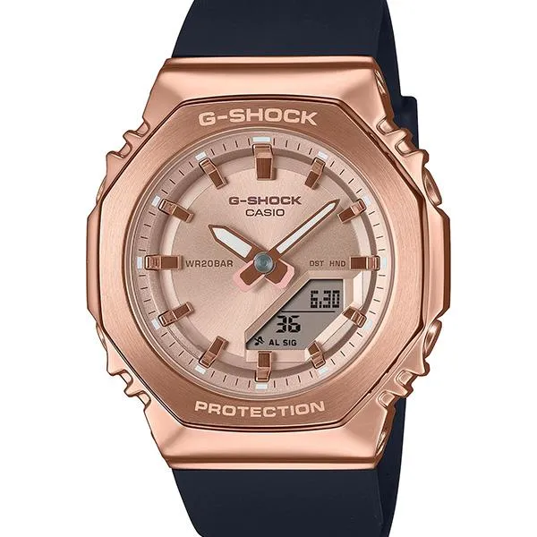 Orologio da donna G-SHOCK CASIO GM-S2110PG-1A4JF in metallo rosa e oro.