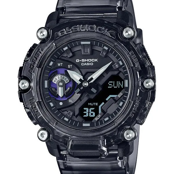 Orologio da uomo G-SHOCK CASIO Carbon Black Skeleton Sound Wave, modello GA-2200SKL-8AJF.