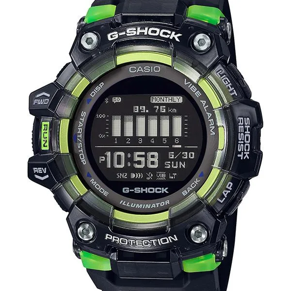 Orologio da uomo CASIO G-SHOCK GBD-100SM-1JF G-SQUAD nero/verde