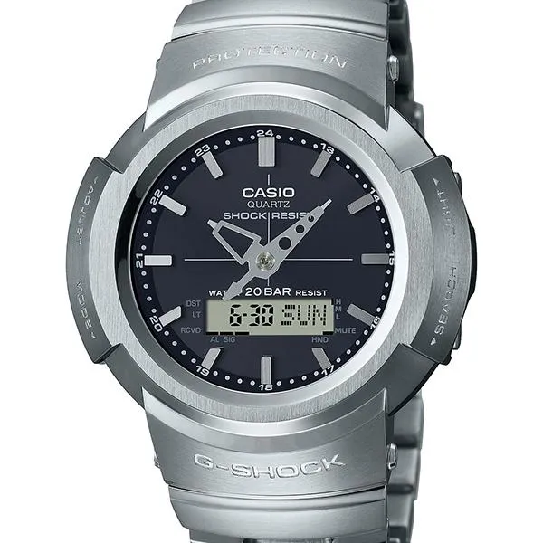 Orologio da uomo CASIO G-SHOCK radiocontrollato a energia solare, serie AW-500, modello AWM-500D-1AJF.
