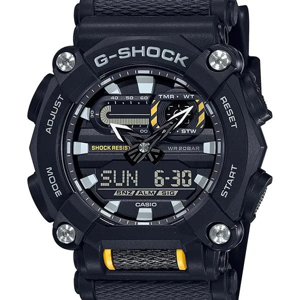 GA-900-1AJF G-SHOCK CASIO Orologio da uomo nero con lunetta a 10 punti dal design industriale